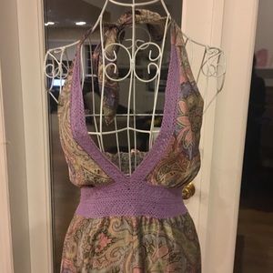 Paisley halterneck maxi dress